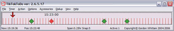 Minimalized view of TikTokToDo countdown timer and alarm.